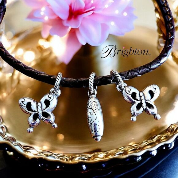 BRIGHTON Silver Butterfly Dangle Charms, $20 Each! - Picture 1 of 4